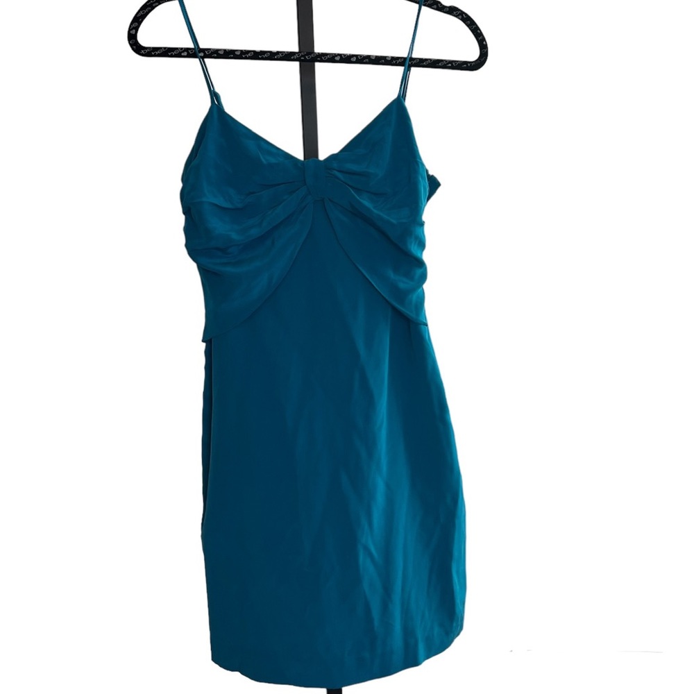 Club Monaco Teal Blue Silk Slip Dress, size 2